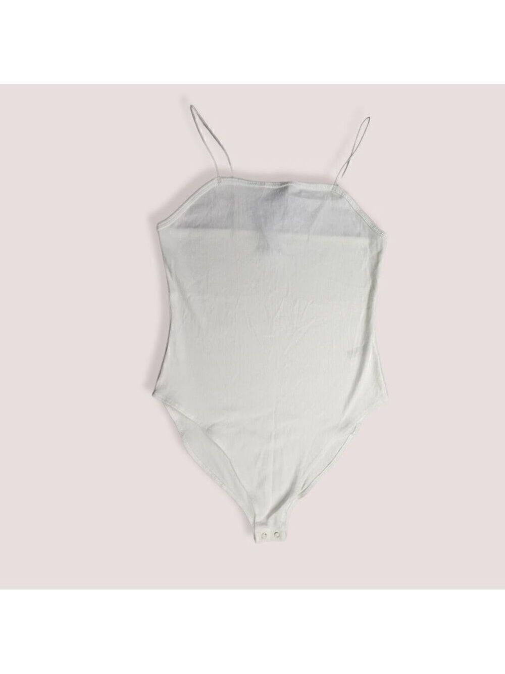 Wild Fable White Ribbed BodySuit Large